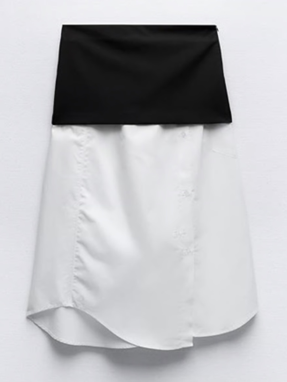 ZARA Contrast Poplin Midi Skirt, XL,GP1543 - Picture 2 of 6